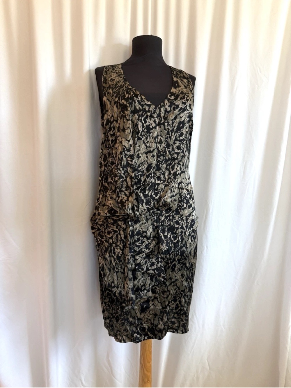Dea Kudibal Black Tan Abstract Print Dress - Size Medium